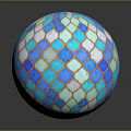 Blue White Gold Diamond Pattern Glossy Decorative Ornament For Home Decorative