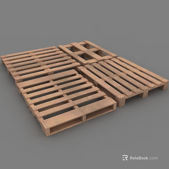 Heavy Duty Industrial Equipment Wooden Pallets for Logistics Storage and Transportation 3d model 