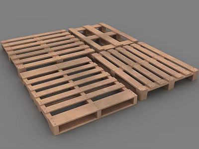 Heavy Duty Industrial Equipment Wooden Pallets for Logistics Storage and Transportation 3d model