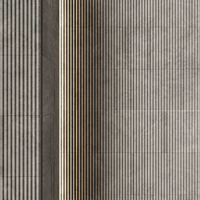 Modern Structural Components With Vertical Parallel Strips And Textured Gray Surface 3d model