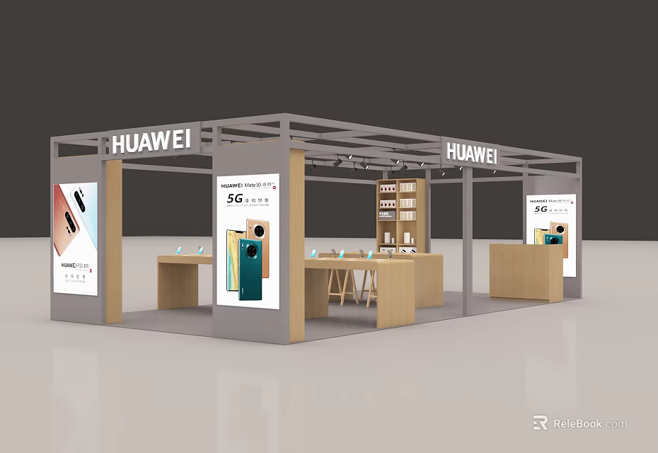 HUAWEI Retail Store With 5G Products Display Counter And Exhibition Showcases 3d model 