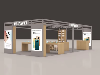 HUAWEI Retail Store With 5G Products Display Counter And Exhibition Showcases 3d model