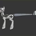 White Unicorn Like Game Movie Character With Airplane Wings Tail Red Eyes And Propellers
