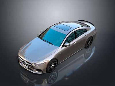 Silver Modern Sedan With Sunroof Black Wheels And Sleek Reflective Finish 3d model