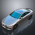 Silver Modern Sedan With Sunroof Black Wheels And Sleek Reflective Finish
