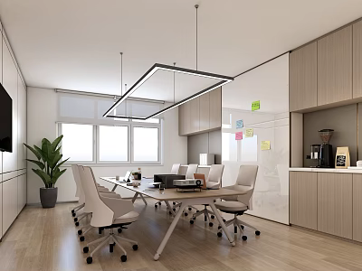 Modern Meeting Room Small Meeting Room Tea Cabinet 3d model