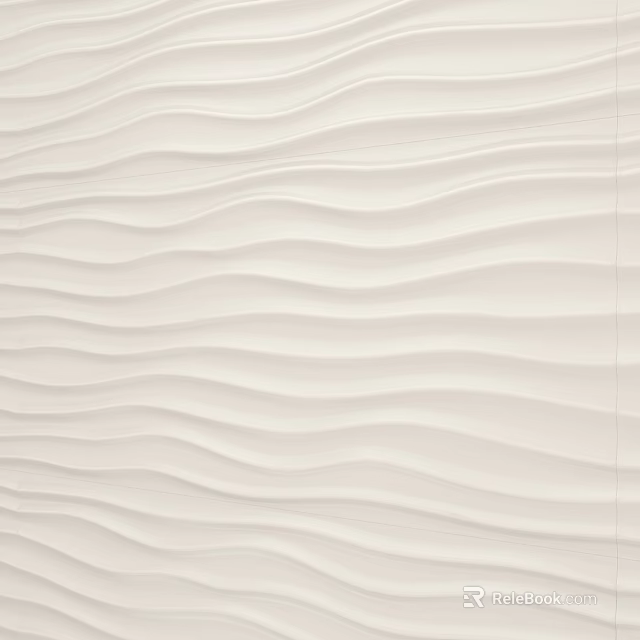 White Wavy Texture Wall With 3D Decorative Pattern For Interior Design 3d model 