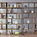 Antique Solid Wood Bookshelf New Chinese-style Multi-layer Storage Rack Floor-standing Hollow Decorative Bookshelf 3d model