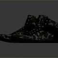 Camouflage High Top Shoes With Black Laces And Durable Sole Design