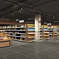 Modern Supermarket Grocery Store Interior With Organized Shelves And Fresh Produce