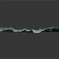 Blue and Teal Mountain Landscape with Wavy Texture and Three Dimensional Design on Gray Background 3d model