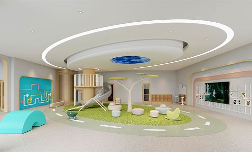 Modern Kindergarten Hall Kindergarten Hall Activity Room 3d model