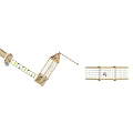 Kindergarten Wooden Climbing Playground Structure With Net Ladders And Rings For Children Playing