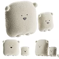 White Fluffy Plush Bear Stuffed Dolls With Various Sizes And Cute Round Faces 3d model