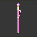 Stylish Pink Writing Pen With Gold Decorations And Purple Gemstone Top
