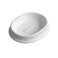 Modern Oval Washbasin In White And Dark Green With Multiple Color Options