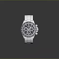 Sophisticated Fashion Accessory Wristwatch With Silver Strap Black Chronograph Dial