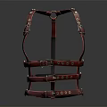 Durable Burgundy Leather Horse Harness With Adjustable Straps And Metal Buckles