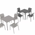 Modern Black And White Table And Chair Set With Striped Design