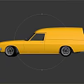 Yellow Classic Van With Retro Exterior Design And Shiny Yellow Finish