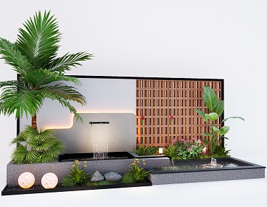 Modern Waterscape Wall Running Water Landscape Wall Enclosure Wall Background Wall 3d model