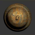 Traditional Decorative Household Item With Rustic Orange Patina And Carved Patterns