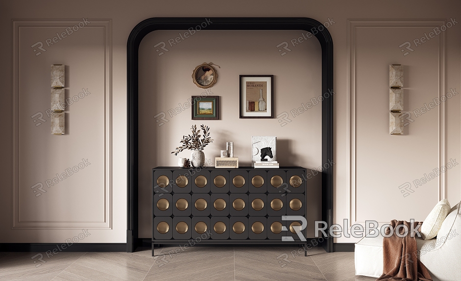 French Middle Style Entrance Cabinet Middle Style Entrance Cabinet Decorative Cabinet Side Cabinet model