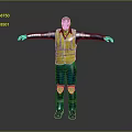 Worker European worker mechanic builder repairman miner digger figure 3d model