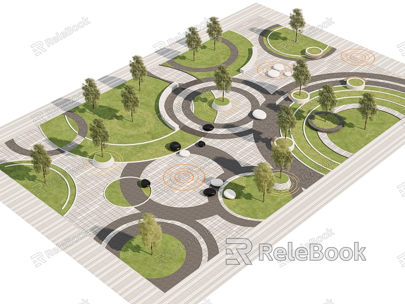 Pocket Park Linear Park Children's Park People's Activity Site Landscape Park Municipal Park model