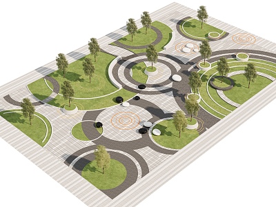 Pocket Park Linear Park Children's Park People's Activity Site Landscape Park Municipal Park model