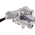 Industrial Stainless Steel Valve With Multi Port Connections And Control Handle