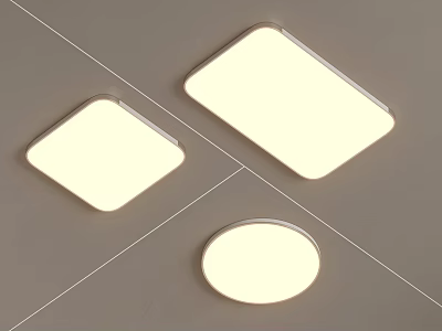 Modern LED Ceiling Lights Featuring Square Rectangular And Round Shapes For Home 3d model