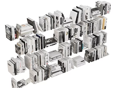 Stacked Books And Magazines Collection With Different Sizes And Cover Designs 3d model