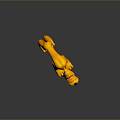 Game And Movie Character Yellow Cartoon Dog 3D Model With Open Mouth And Long Ears