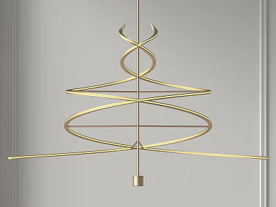 Modern Golden Spiral Metal Chandelier Contemporary Design For Elegant Interior Decor 3d model
