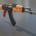 AK submachine gun machine gun machine gun semi-automatic rifle assault rifle firearms low face number low model simple model game sub-era film and television level 3d model