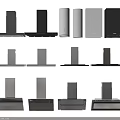 Various Modern Kitchen Range Hoods in Different Styles and Designs for Home Use 3d model