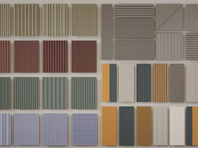 Various Colored Decorative Wall Panels With Different Textures And Patterns For Interior Design 3d model