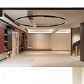Modern Elegant Staircase With Marble Steps Illuminated Lighting And Bird Sculptures