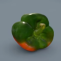 Fresh Green and Red Bell Pepper Ripe with Vibrant Colors and Smooth Skin