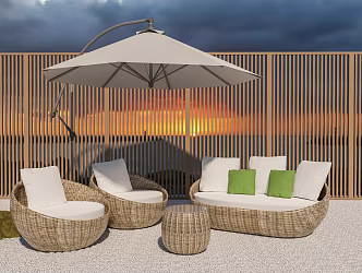 Modern Outdoor Sofa Outdoor Chair Sunshade Combination Sunshade Leisure Sofa 3d model