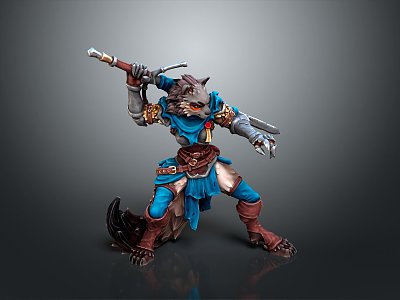 Werewolf Warrior Werewolf Soldier Cartoon Werewolf Animation Werewolf Cartoon Characters model