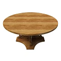 Intricate Carved Round Wooden Dining Table With Ornate Base Details