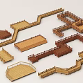 Wooden Landscape Bridges With Various Designs And Railing Structures For Gardens