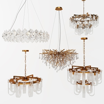 Light Luxury Crystal Chandelier 3d model