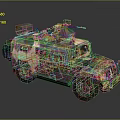 Camouflage Painted Military Vehicle With Roof Mounted Weapon And Off Road Design