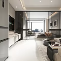 Modern Apartment Panoramic View 3d model