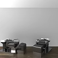 Modern Black Leather Massage Chair With Metal Frame And Matching Footstool