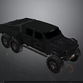 Black Six Wheel Off Road Vehicle With Tough Exterior And Large Tires