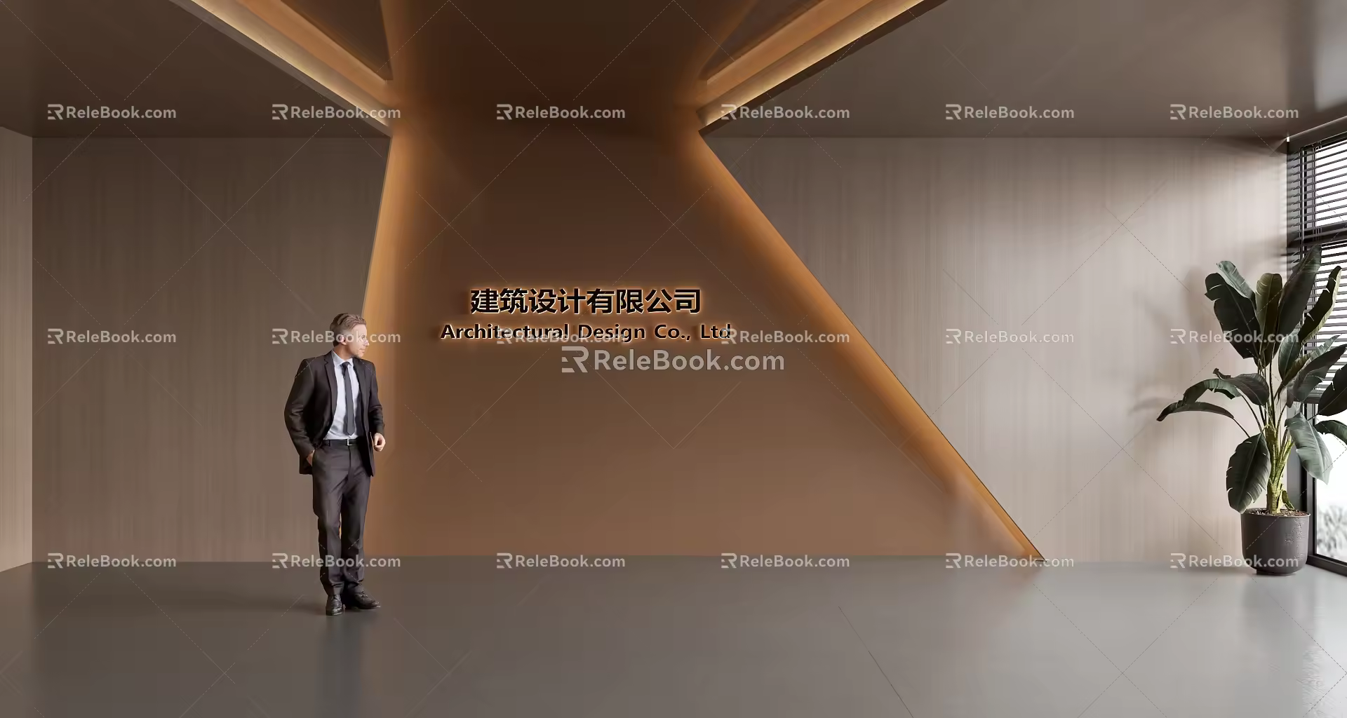 Modern Front Desk Background Wall Simple Background Wall Front Desk Reception Area Background Wall Company Front Desk Background Wall 3d model